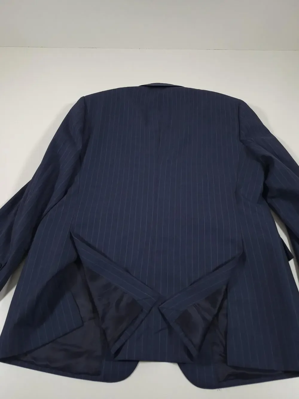 Brooks Brothers Suit Jacket Mens 44R Blue Wool Stripe 1818 Regent Drago Italy
